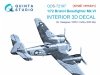 Quinta Studio QDS-72197 Bristol Beaufighter Mk.VI 3D-Printed & coloured Interior on decal paper (Hasegawa/MPM/Hobby2000) (small version) 1/72